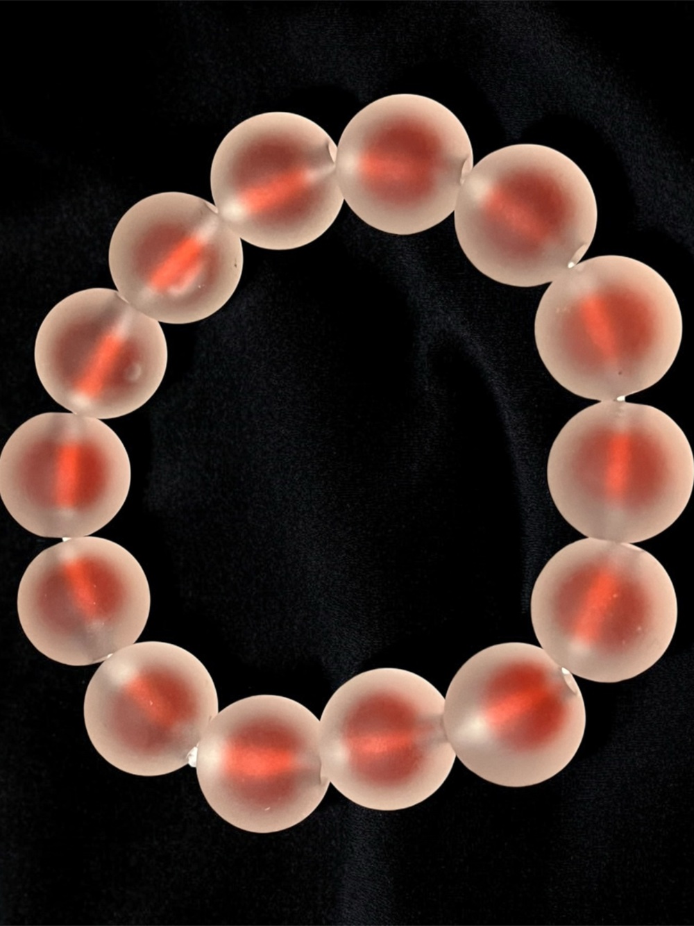 NEW Handmade Unisex Red Clear Acrylic Beads Bracelet